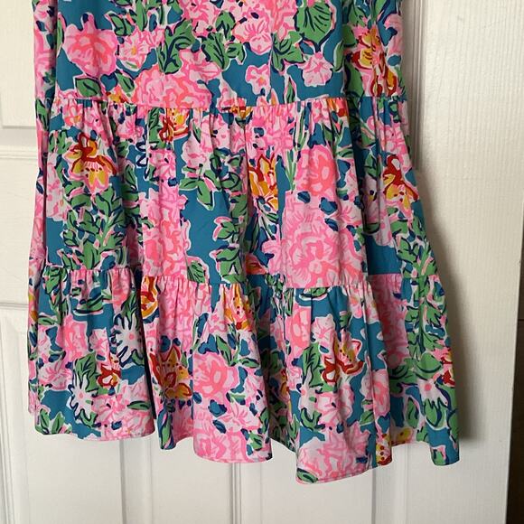 LILLY PULITZER NWT Pink Floral Sun Dress Medium Colorful Beach Resort Vacation - Picture 6 of 16